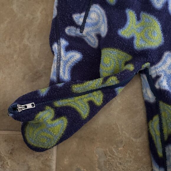 Patagonia Fleece Bunting Baby Infant 3-6 Months Zen Turtle Fish VINTAGE 90s RARE - Picture 5 of 10